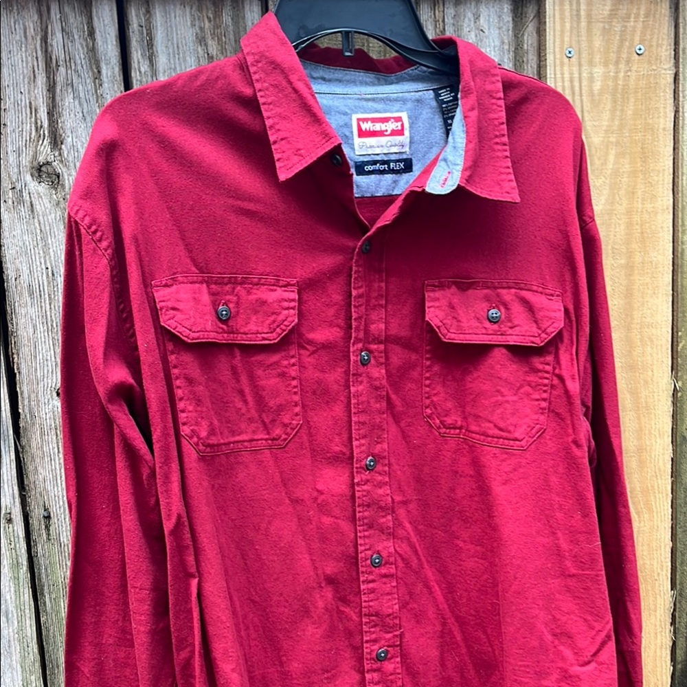 Wrangler Men's Red Button-Up Shirt XL/TG